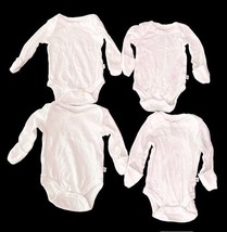 Honest Company Newborn Bodysuits Lot of 9 Organic Cotton Mittens White image 3