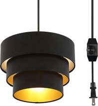 Hanging Light Plug In Fixture Modern Pendant Farmhouse Cord Switch Bedroom Black - £49.95 GBP