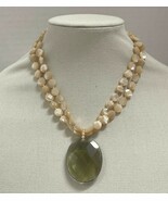 Vintage Luc Lucas Lameth Mop Bead Smoky Quartz Necklace - €61,59 EUR