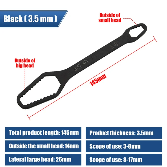 8-22mm Universal Torx Wrench d Mini Adjustable Double-head Torx Spanner Mechanic - £152.39 GBP