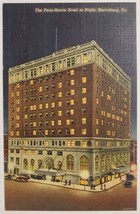 Penn-Harris Hotel Harrisburg,Pennsylvania Vintage Cars Linen Postcard - £12.76 GBP