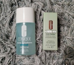 New Nib Clinique Acne Solutions Clearing Gel &amp; Even Better Essence Lotion - £11.60 GBP