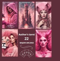 Unique tarot deck of 22 major arcana. Tarot pink. Printable tarot cards. Author&#39; - £4.02 GBP