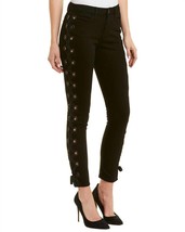 3X1 women&#39;s lacy w25 midway skinny lace up jeans cropped in Black - £44.12 GBP