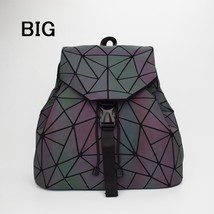Women Backpack Luminous Geometric Plaid Backpa For Teenage Girls Bagpack Hologra - £31.65 GBP