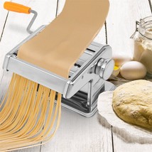 Fresh Pasta Maker Stainless Steel Noodle Making Machine Dual-blade Hand-... - £27.41 GBP