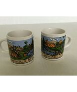 vintage adirondack mountains  souvenir 2 small mugs cups outdoor nature ... - €18,62 EUR