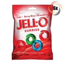 6x Bags Jell-O Assorted Flavor Gummies | Lime Berry Blue Strawberry | 4.5oz - £17.49 GBP