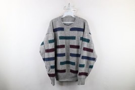 Vtg 90s Coogi Style Mens Large Ed Bassmaster Geometric Wool Blend Knit Sweater - £46.62 GBP