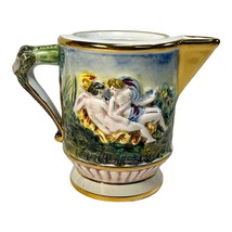 Capodimonte Vintage milk jug creamer recessed angels ladies lion head handle - £27.41 GBP
