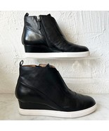 Linea Paolo Anna Wedge Sneaker Black Perforated Leather Zip - Women’s Si... - $66.73 CAD