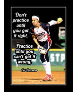 Cat Osterman Inspirational Softball Pitcher Practice Quote Poster Print - $21.99+