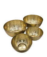 Rustic Hammered Goldtone Aluminum Bowl Set of 4 - $51.80 CAD