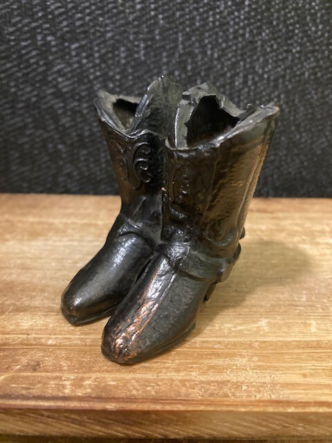 Vintage Cowboy Boots Die Cast Bronze Brass Copper Toothpick/Matchstick H... - $4.10