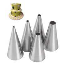 5Pcs Round Hole Russian Piping Nozzles Set,Professional Stainless Steel Nozzles  - £15.81 GBP