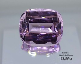 33.86 ct Natural Kunzite deep purple color cushion IF gemstone - £424.97 GBP