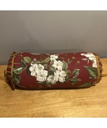 Waverly Williamsburg Garden Room Floral Red Lumbar Pillow Tie Ends 22” - $67.87 CAD