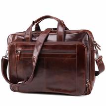 Men&#39;s Genuine Leather Briefcases 16&quot; Big Real Leather Laptop Tote Bag - £111.58 GBP