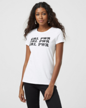 Women Le Chateau GRL PWR Graphic White T-Shirt Size XXL - $21.78