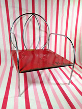 Charming Vintage 1950&#39;s Jack &amp; Jill Kiddie Chair Red Metal &amp; Chrome Boos... - £15.85 GBP