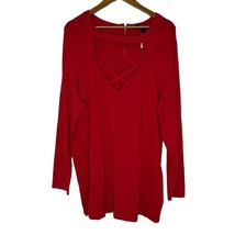 Torrid Red Cross Front Zip Back Long Sleeve Sweater Plus Size 3X Women’s... - $25.00