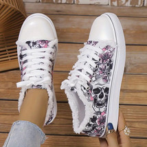 Women Shoes Size US 8.5 Low Top Sneakers EU39.5 Multicolor Trendy Skull ... - £38.91 GBP