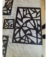 Place Doormats Dining Wooden Accessories Black/White Set of 6 Pcs With 6 - $162.27 CAD