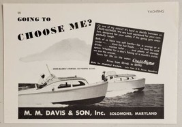 1948 Print Ad Cruis-Along 20 Footer Boats M.M. Davis & Sons Solomons,Maryland - $11.86
