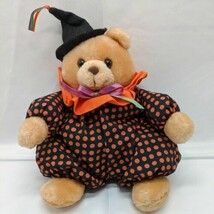 10&quot; Russ Berrie Boo Bear Halloween Polka Dot Dress Witch Plush - $12.03