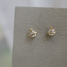 9ct Solid Gold Zirconia Vivienne Gem Stud Earrings  9K Au375 , dangle, elegant - £84.63 GBP