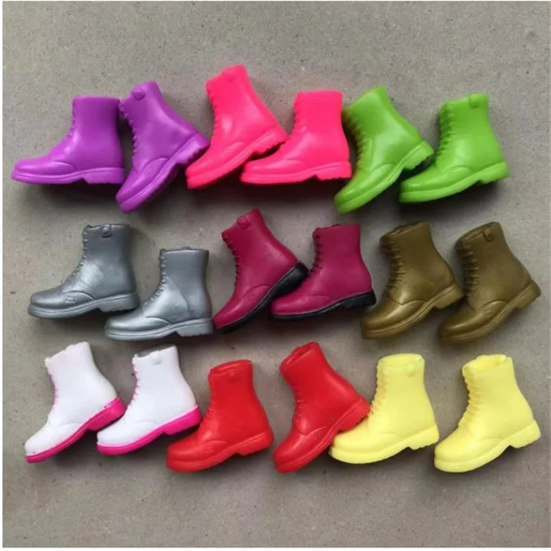 Doll Shoes High Heels Slope Heel Colorful Martin Boots Slipper Black White Green - £8.32 GBP