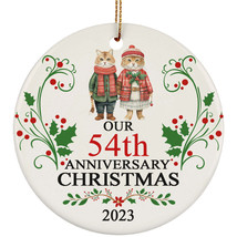Cat Couple Our 54th Anniversary 2023 Ornament Gift 54 Years Christmas Together - £11.80 GBP