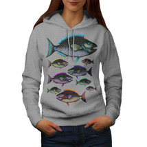 Wellcoda Color Fish Nature Womens Hoodie, Water Casual Hooded Sweatshirt - £29.06 GBP