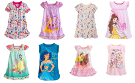 Disney Store Princess Nightshirt Ariel Snow White Belle Rapunzel Jasmine New - £31.93 GBP