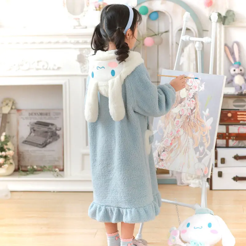 Kawaii Sanrio Children&#39;s Sleeping Gowns Cinnamoroll Accessories Cute Anime - £22.42 GBP+