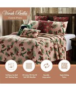 FOREST PINES 3 pc Full/Queen QUILT SET LODGE CABIN BROWN PINE TREE CONE ... - £47.46 GBP