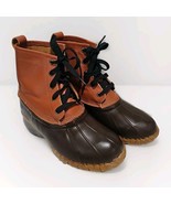 CABELA&#39;S Duck Boots Steel Shank Mens Sz 9 Brown Leather Lace Rubber Thin... - $573.37 MXN