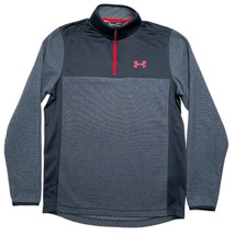 Under Armour Mens Large Loose Fit 1/4 Zip Long Sleeve Pullover Infared C... - £13.43 GBP