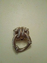 Vintage Clip Goldtone Button Earrings Twisted Rope Knot W/ Doorknockers Hoop - £25.11 GBP
