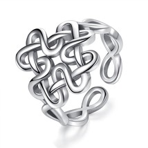 Real 100% 925 Sterling Silver women Ring Good Luck Celtics knot Ring Single girl - £21.91 GBP