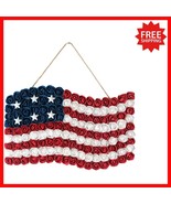 Durable Patriotic Wreath - 18x17In Front Door Decor for July 4th &amp; Memor... - $50.95 CAD