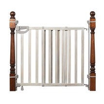 Banister And Stair Wood Safety Gate With Extra Wide Door Design And Comfort Grip - $83.99