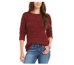 Style &amp; Co Womens Petite PM Red Black Marled Textured Pullover Sweater N... - £15.41 GBP