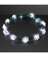 Light Up White Rose Flower Princess Halo Crown Headband - $10.62