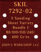 SKIL 7292-02 - 80/100/150/240/400 Grits - 5 Sandpaper Variety Bundle I - $4.99