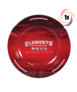 1x Ashtray Elements Red Round Magnetic Metal Ashtray 5.5&quot; | + 2 Free Tubes - £10.76 GBP