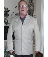 Gianni Vironi Beige 40R Men&#39;s Sport/Suit Coat Blazer Hidden 4 Button Clo... - $54.86 CAD