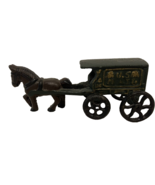 Vintage Cast Iron US Mail Brown Horse and Buggy Wagon Carriage Toy - £17.42 GBP