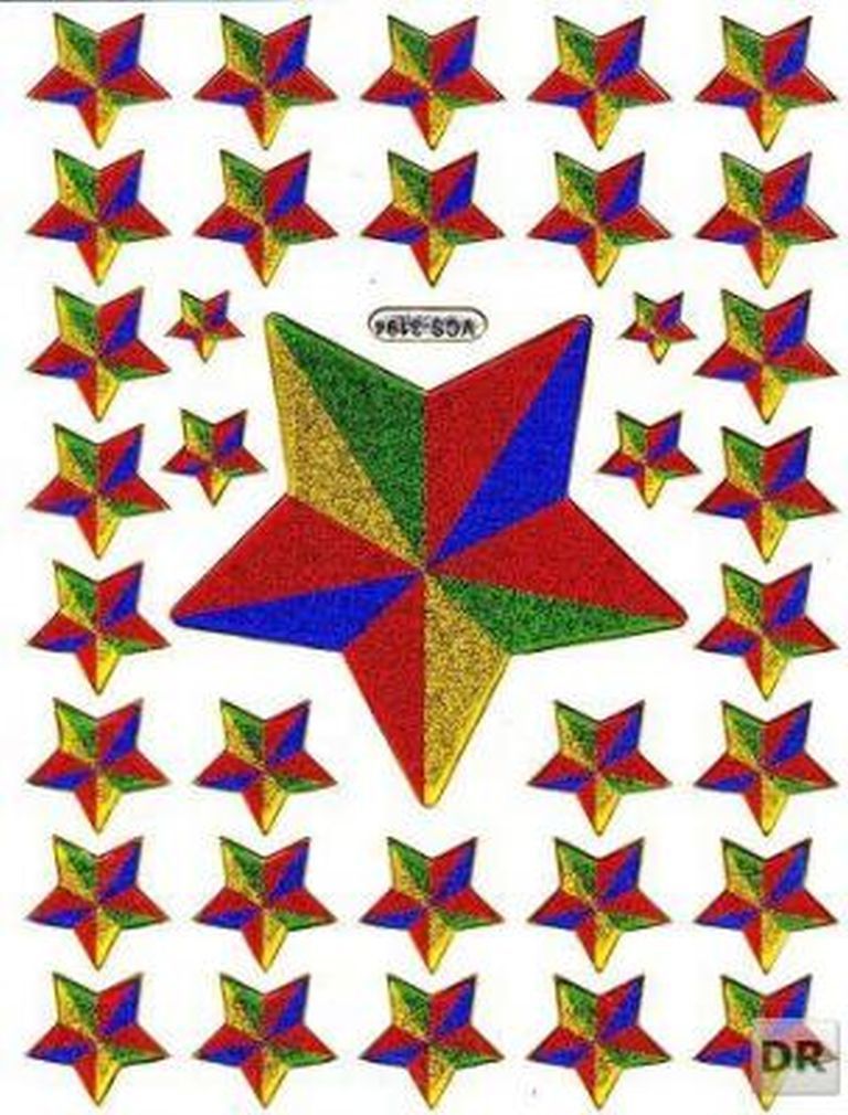 Primary image for Star Stars Kindergarten Sticker Decal Size 13x10cm/5x4inch Glitter Metallic D167