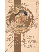 Eva Daniell Art Nouveau Byzantines-Woman IN Dorato Cerchio ~1904 Cibo 2524 - £68.46 GBP